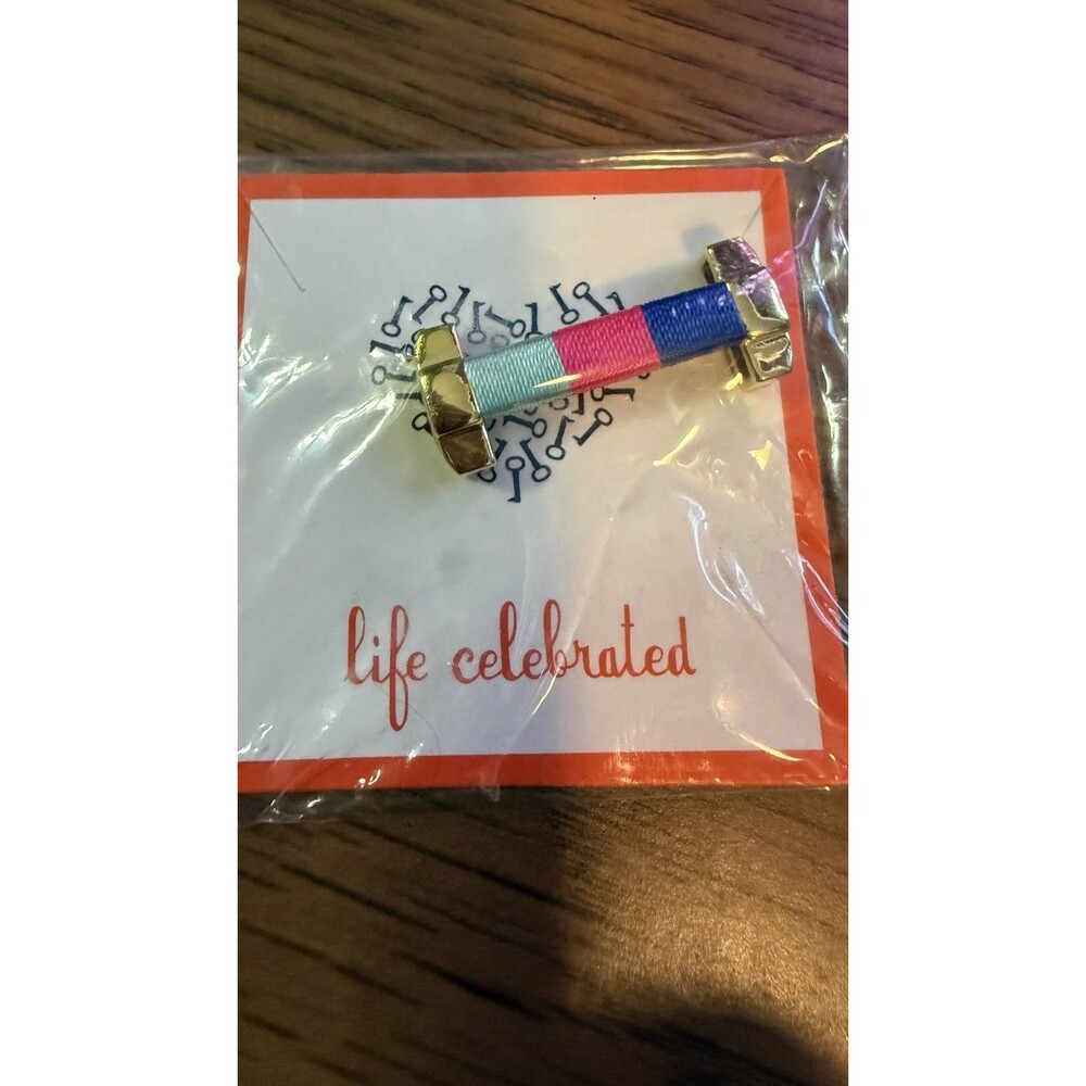 Keep Collective Wrapped Geo Bar Multi Gold Summer Edition Slider Charm NIP